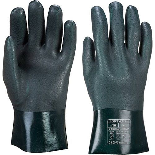 Dvakrt men PVC rukavice 27cm, zelen, vel. XL