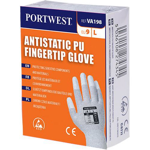 Antistatick rukavice PU Fingertip pro vdejn automat, ed, ve