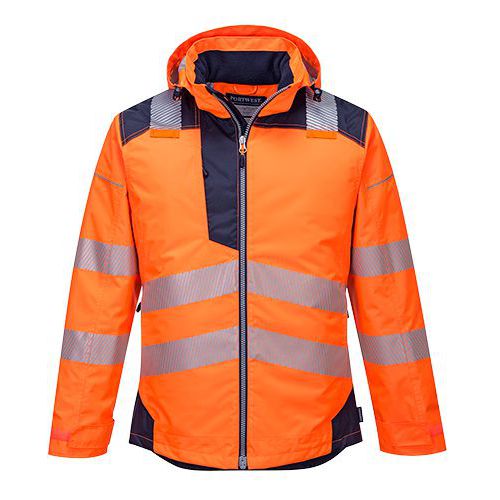 Reflexn nepromokav bunda PW3 Hi-Vis, modr/oranov, vel. 4XL