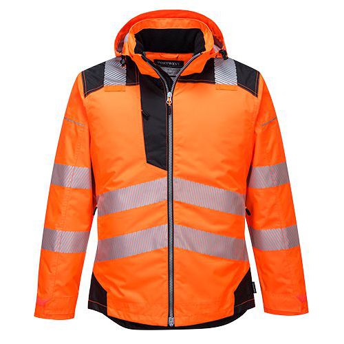 Reflexn nepromokav bunda PW3 Hi-Vis, ern/oranov, vel. L