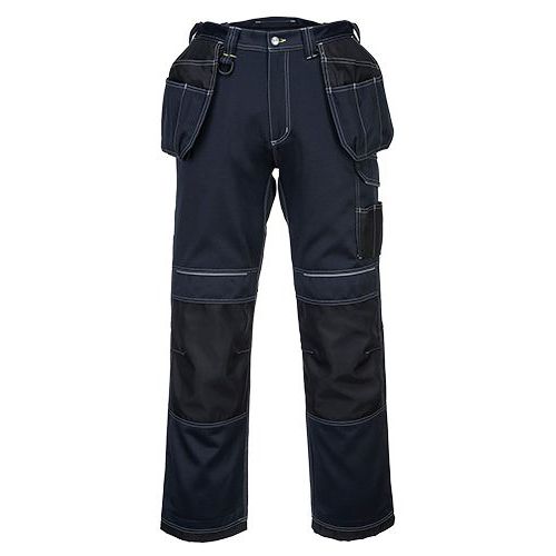 Pracovn kalhoty PW3 Holster, ern/modr, zkrcen, vel. 33