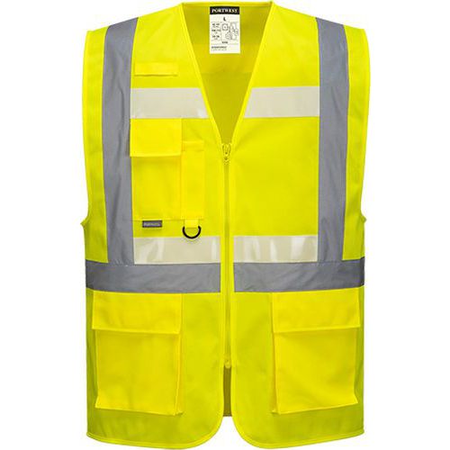 Reflexn vesta Executiv Glowtex Hi-Vis se zipem Ezee, lut, vel