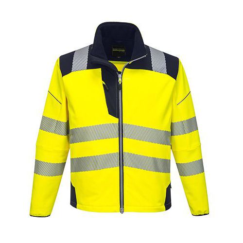 Reflexn softshelov bunda PW3 Hi-Vis, lut/modr, vel. 4XL