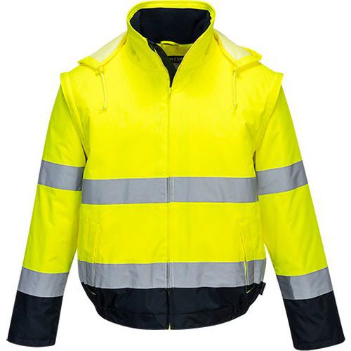 Reflexn nepromokav bunda Essential Hi-Vis 2v1, lut/modr, ve