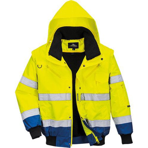 Reflexn nepromokav bunda Bomber Contrast Hi-Vis, lut/modr,