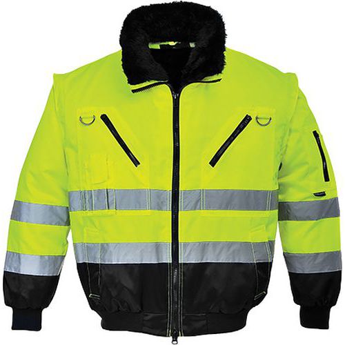 Reflexn nepromokav bunda Hi-Vis 3v1, lut/ern, vel. XL