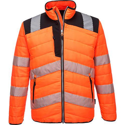 Reflexn zateplen bunda PW3 Hi-Vis Baffle, oranov/ern, vel.