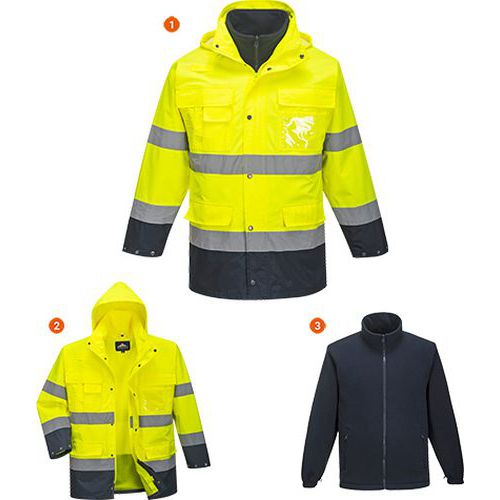 Reflexn bunda Hi-Vis Lite 3v1, lut/modr, vel. XL