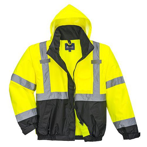 Reflexní nepromokavá bunda bomber Hi-Vis Premium 3v1, žlutá/černá