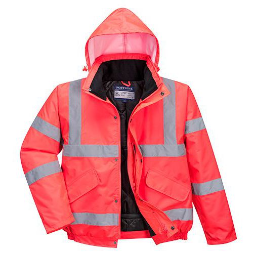 Reflexn nepromokav bunda bomber Rocket Hi-Vis, erven, vel. 3