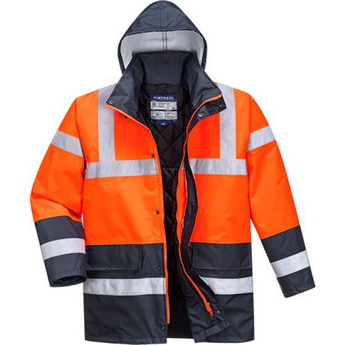 Reflexn nepromokav bunda Contrast Traffic Hi-Vis, tmav erven