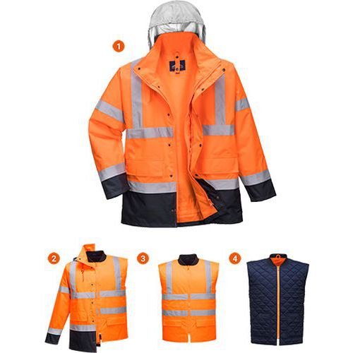 Reflexn nepromokav bunda Silver Traffic 4v1 Hi-Vis, oranov/m