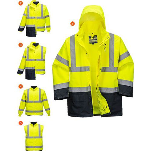 Reflexn nepromokav bunda Essential Hi-Vis 5v1, lut/modr, ve