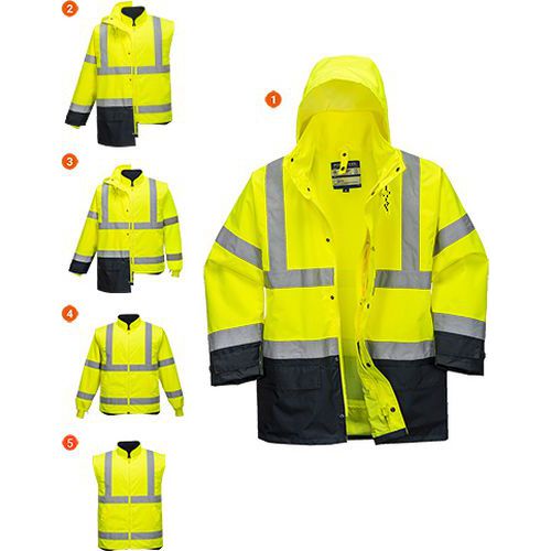 Reflexn nepromokav bunda Executive Hi-Vis 5v1, lut/modr, ve