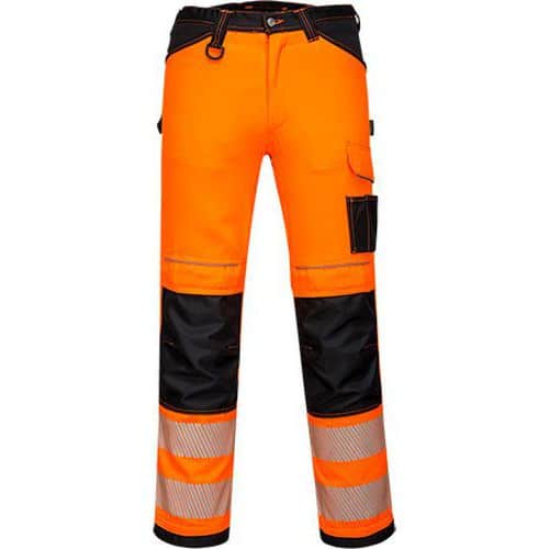 Pracovn kalhoty PW3 Hi-Vis, ern/oranov, zkrcen, vel. 58