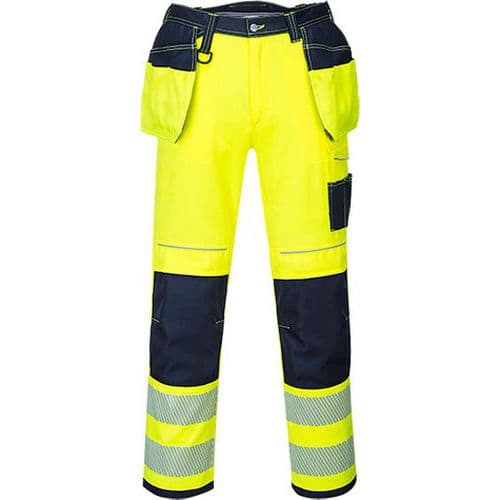 Reflexní kalhoty PW3 Holster Hi-Vis, zkrácené, modré/žluté