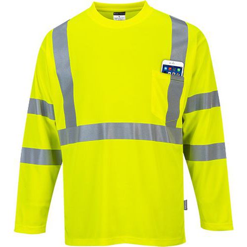 Reflexn triko s dlouhm rukvem Pocket Hi-Vis, lut, vel. XL