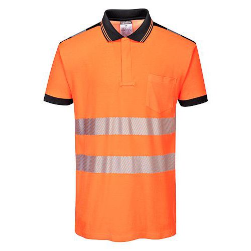 Reflexn polokoile s krtkm rukvem PW3 Hi-Vis, oranov/ern