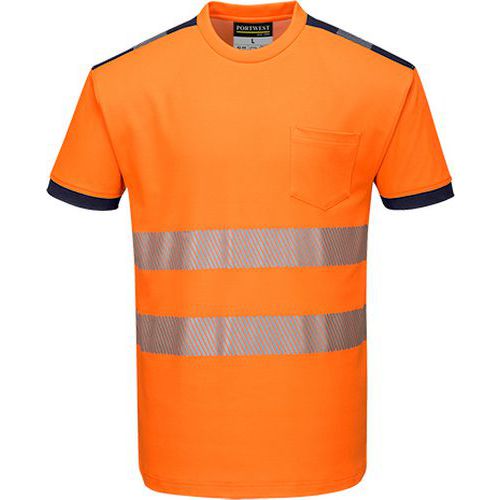 Reflexn triko s krtkm rukvem PW3 Hi-Vis, oranov/modr, ve
