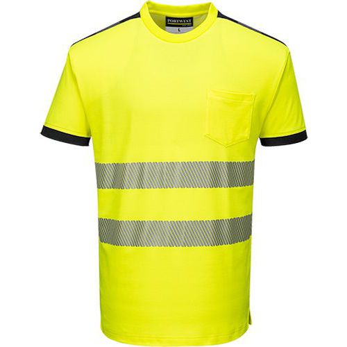 Reflexn triko s krtkm rukvem PW3 Hi-Vis, lut/ern, vel.