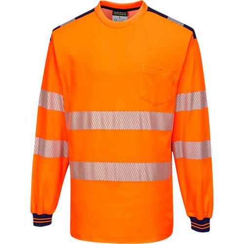 Reflexn triko s dlouhm rukvem PW3 Hi-Vis, oranov/modr, ve