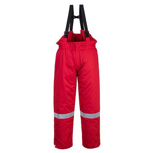Kalhoty FR Anti-Static Winter Salopettes, červená