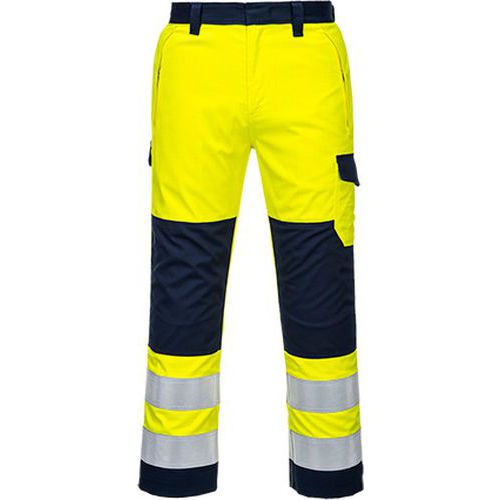 Kalhoty Hi-Vis Modaflame, modr/lut, zkrcen, vel. XXL