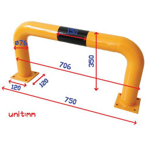  Kovová zábrana Manutan, nízká, délka 75 cm