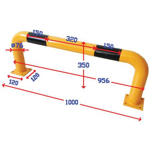 Kovová zábrana Manutan, nízká, délka 100 cm Kovová zábrana Manutan, nízká, délka 100 cm