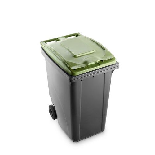 Mobil Plastic Plastová popelnice Benny na tříděný odpad, objem 360 l, šedá/zelená