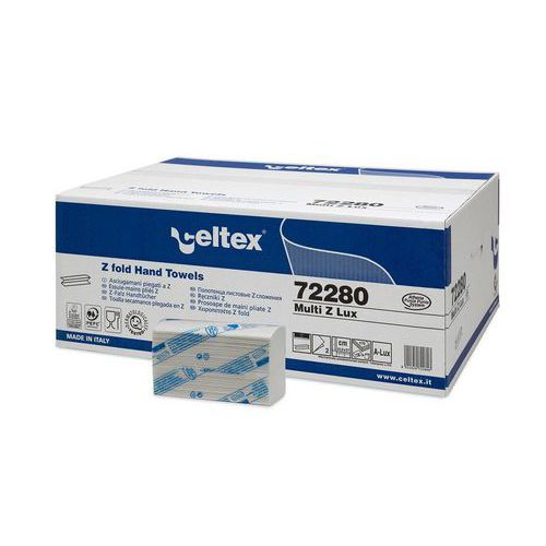 Papírové ručníky skládané Celtex Z Lux 2vrstvy, bílá, 3060ks