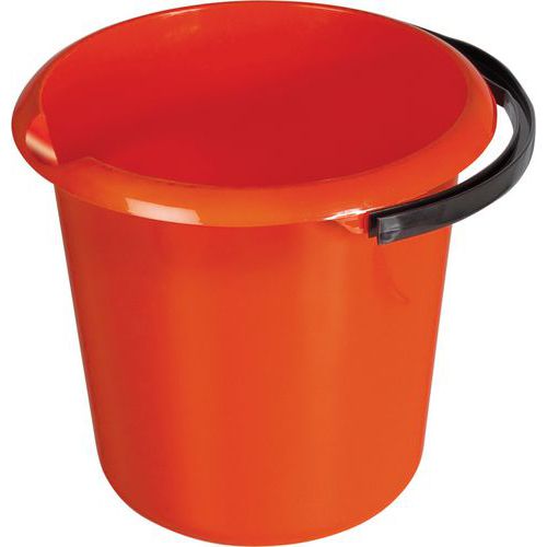 Plastov kbelk s vlevkou, 10 l, erven