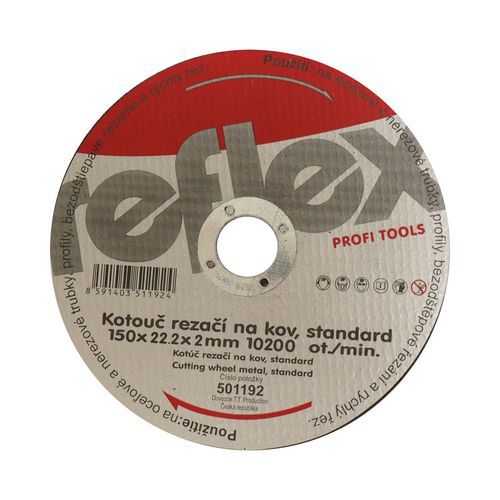 TOPTRADE kotou ezn, na kov, 125 x 22,2 x 2 mm, standard