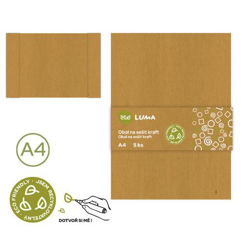 Obaly na sešity KRAFT ECO LUMA, 5 ks Obaly na sešity KRAFT ECO LUMA, 5 ks