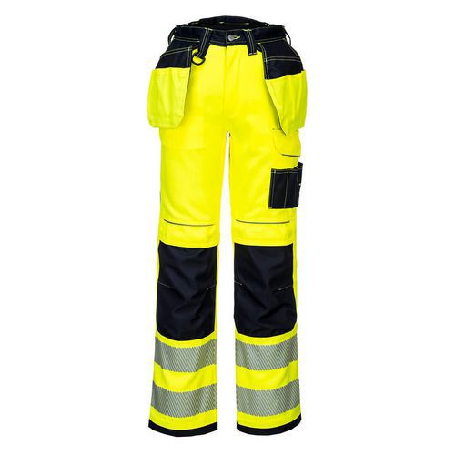 Kalhoty Holster PW3 Hi-Vis Stretch, ern/lut, normln, vel.