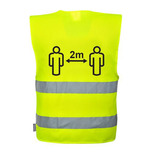 Hi-Vis Social Distancing Vest 2m, lut, vel. XXL-XXXL