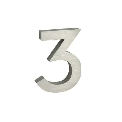 Hlinkov slo v 3D proveden s brouenm povrchem, znak "3", s