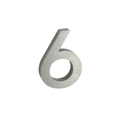 Hlinkov slo v 3D proveden s brouenm povrchem, znak "6", s